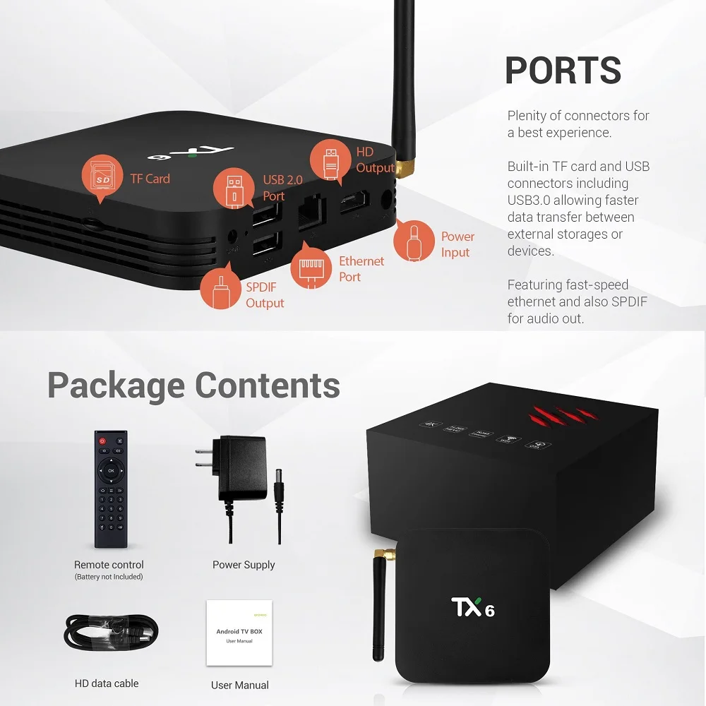 Новое поступление tx6 Allwinner H6 четырехъядерный ТВ-бокс 4 Гб RAM 32 ГБ ROM belink android 9 0 tanix tv box