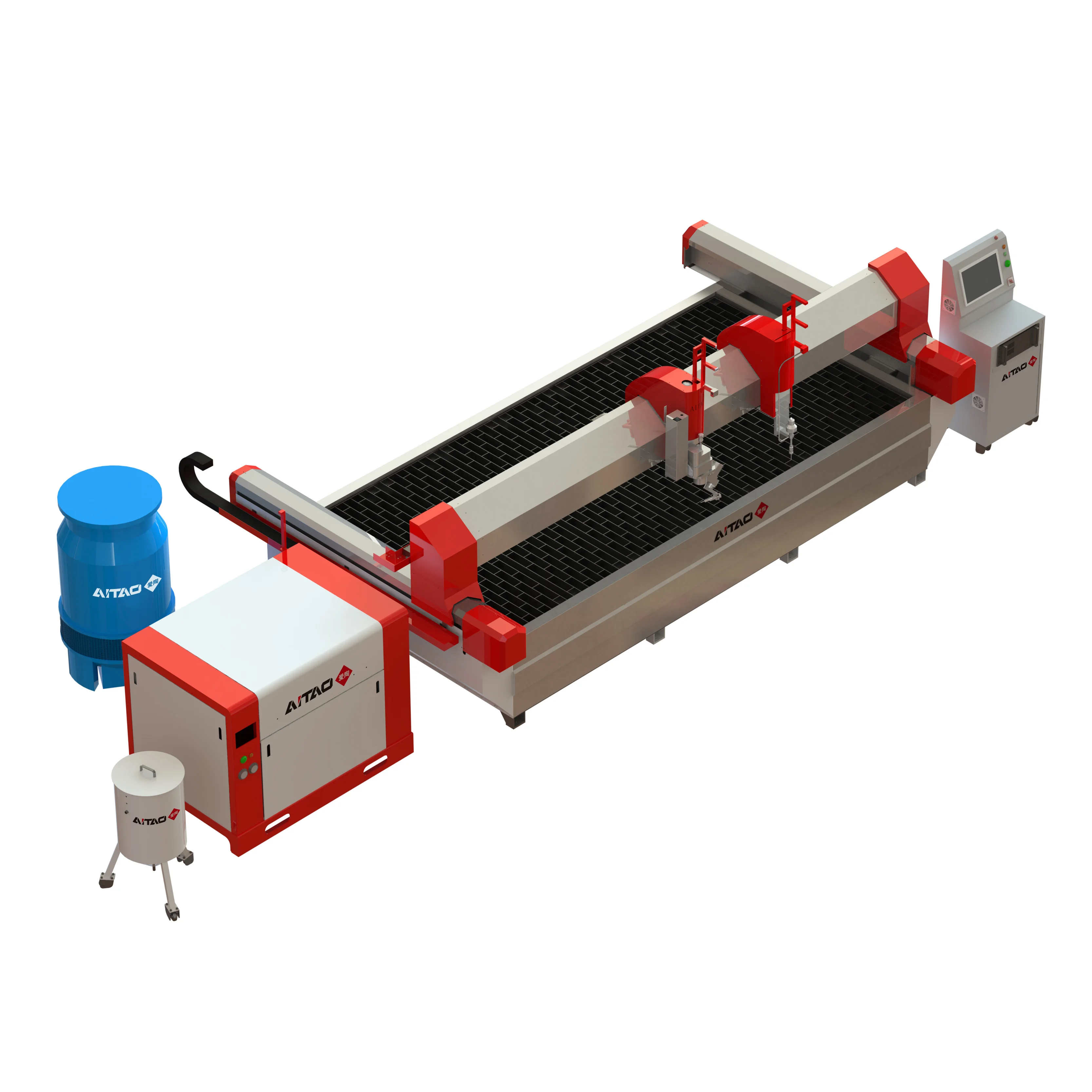 AiTao Automatic Waterjet Granite Marble Cutting Machine Best Price Featuring Pump Engine Gear Bearing Gearbox PLC-Core Efficient