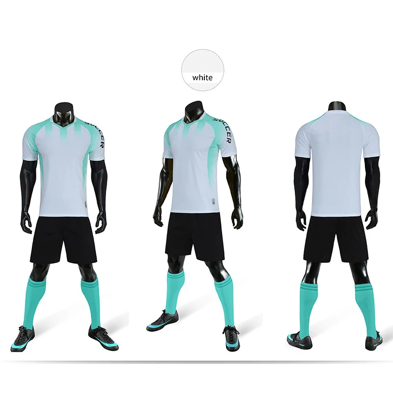 Wholesale New Football Uniform Suits Boys And Girls Adult Game Training Uniforms Sports Short-sleeved Jersey Printing Size