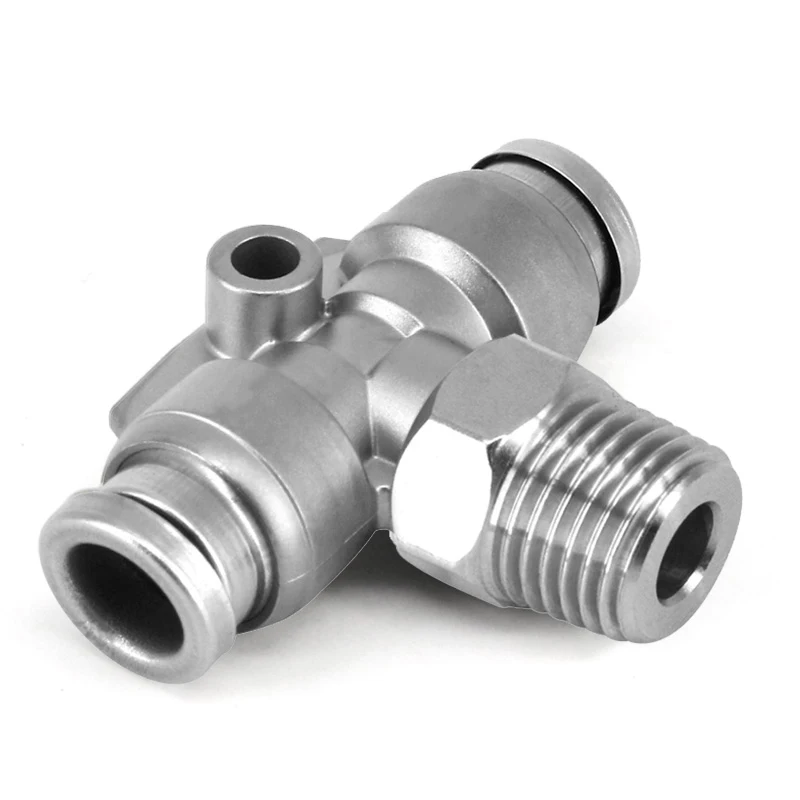 High Quality Air quick Connect Pipe G-Threaded Tee 3 Way Female Male Hose Connector Elbows Stainless Steel Pipe Fitting