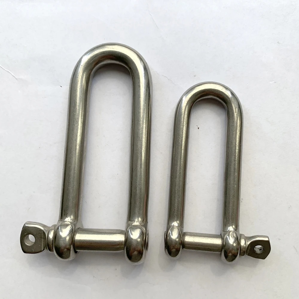 High quality rigging hardware Stainless Steel Long D Shackle with screw pin