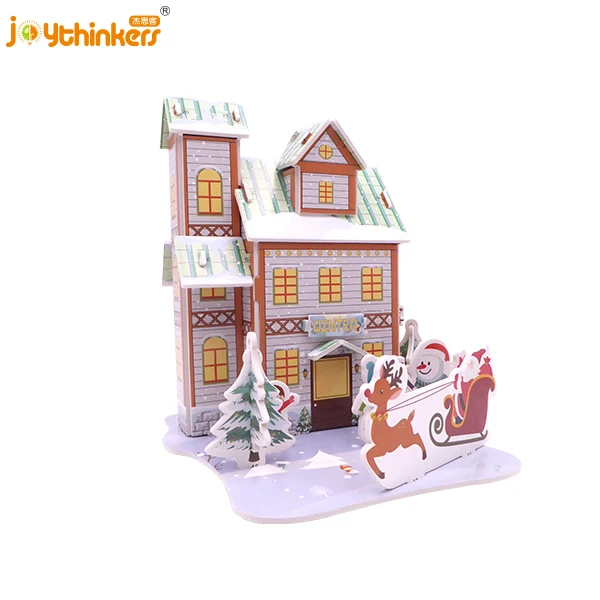 DIY 3d puzzle jigsaw assembling educational toy custom print jigsaw puzzle new toys for kids happy family doll house