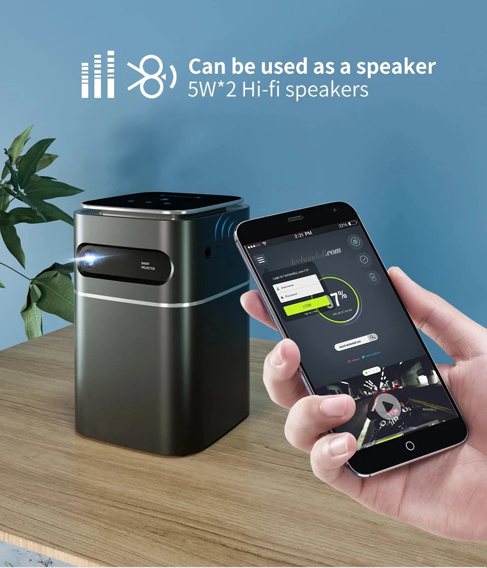 [FOURTRY SL01 проектор-мини DLP горячий проектор] Mini Pico Android 9,0 1080P домашний кинотеатр видео светодиодный проектор