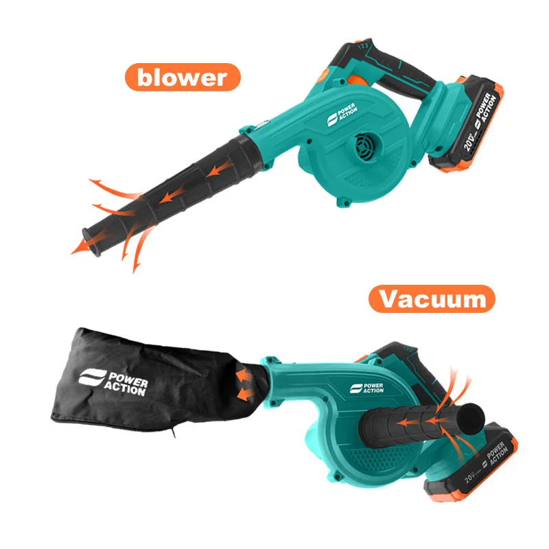 Power Action CB20 20V 3IN1 Cordless Leaf Blower CB20 Air Vacuum Leaf Sweeper  Vacuum Cleaner