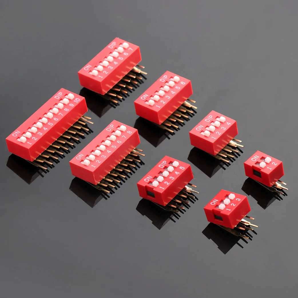 2pins-16pins Piano Dip Switches Right Angle Smd 2.54mm Pitch