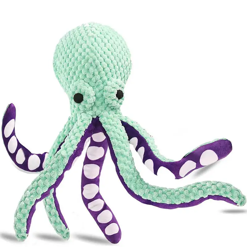BOTO hot sale manufacturer kawaii octopus squid durable squeaky chew chewer pet toys for teeth pet dental care pet toy