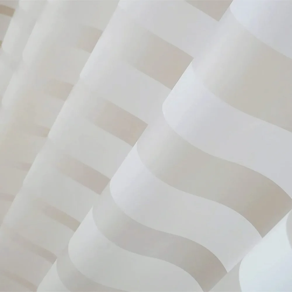 Modern stripe white bath curtain  180*180cm pvea shower curtain for shower room