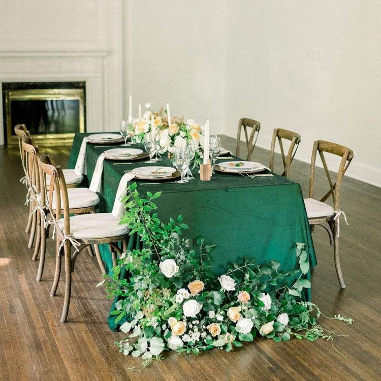 Custom Wedding Decoration Supplies Velvet Tablecloths Rectangle