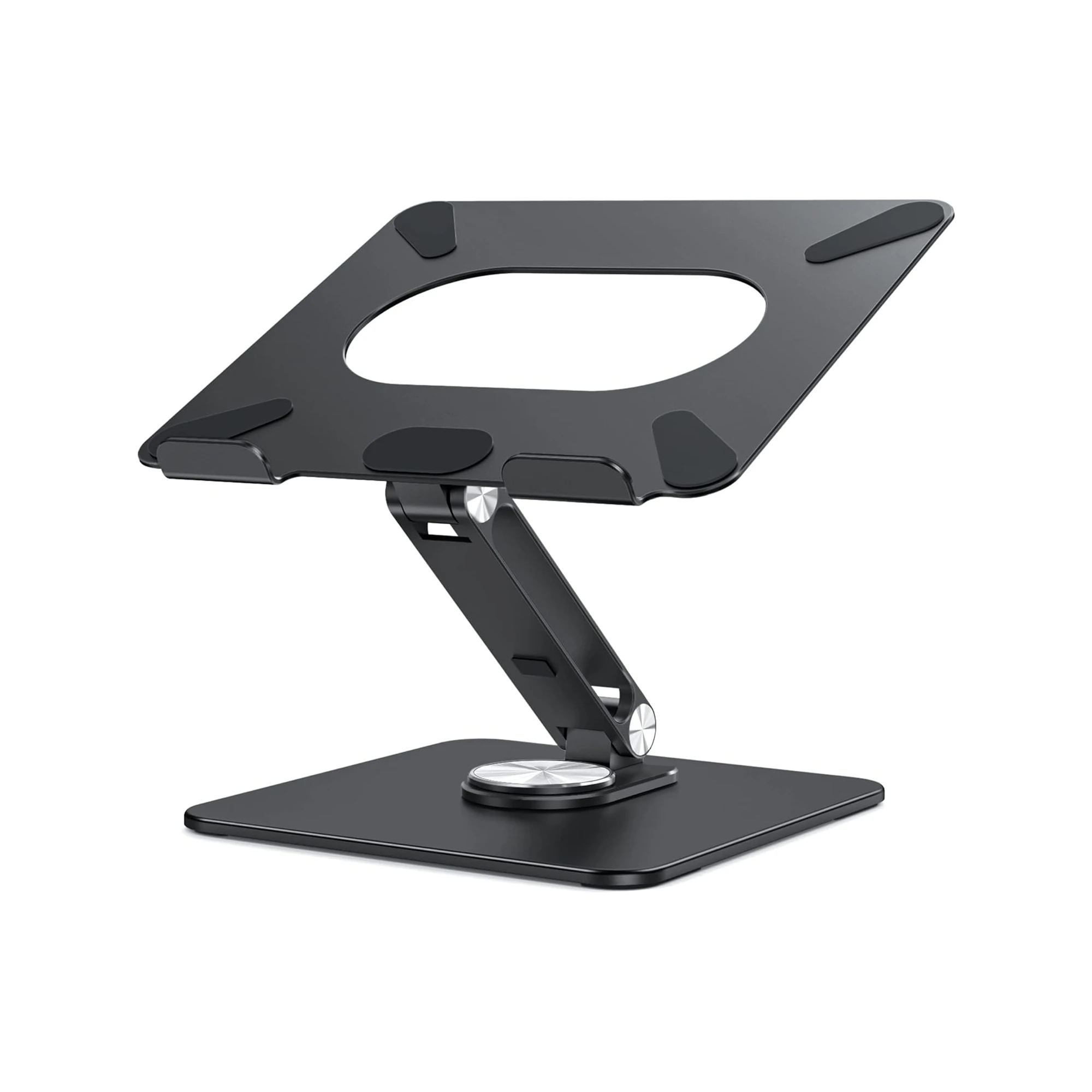OCHOICE Laptop Stand For Desk Adjustable Height Computer With 360 Rotating Base Ergonomic Laptop Riser For Collaborative Work