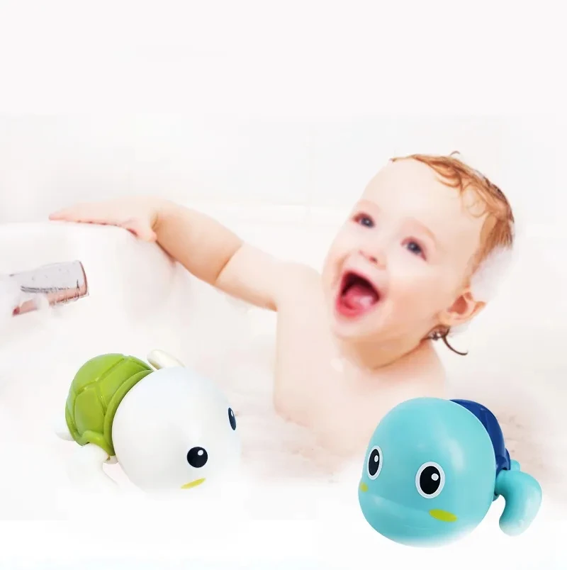 Cute Swimming Turtle Bath Toys for Toddlers 1-3 Floating Wind Up Spiral Turtle Kids Bath Toys Baby Bathtub Water Toys
