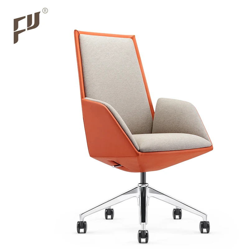 FURICCO manufacturer adjustable comfortable chair modern swivel Genuine Leather desk chairs for staff office