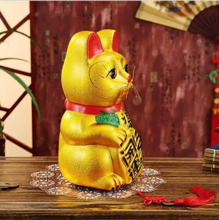 Factory Price Japanese Traditional Ceramic Figurine Beckoning Ceramic Maneki Neko Lucky Cat 8 25 Inches