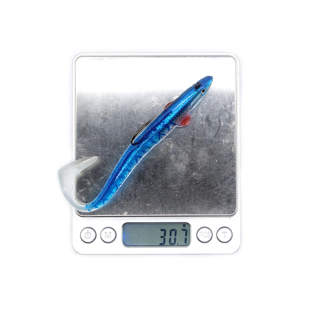 Hot Sales 15cm/30g Multicolor 3d Eyes Artificial Fishing Soft Bait Lead Wrapped Lures Musta Fishhook Seuelos Salmo