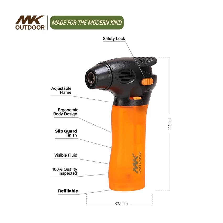 MK leather windproof refill pink disposable lighter electronic torch gold torch flame lighter