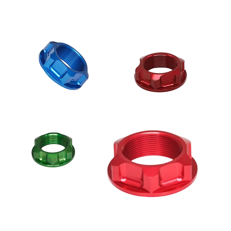 Custom-manufactured motorcycle hex nut CNC machining aluminium titanium steel stainless steel brass motorcycle steering stem nut