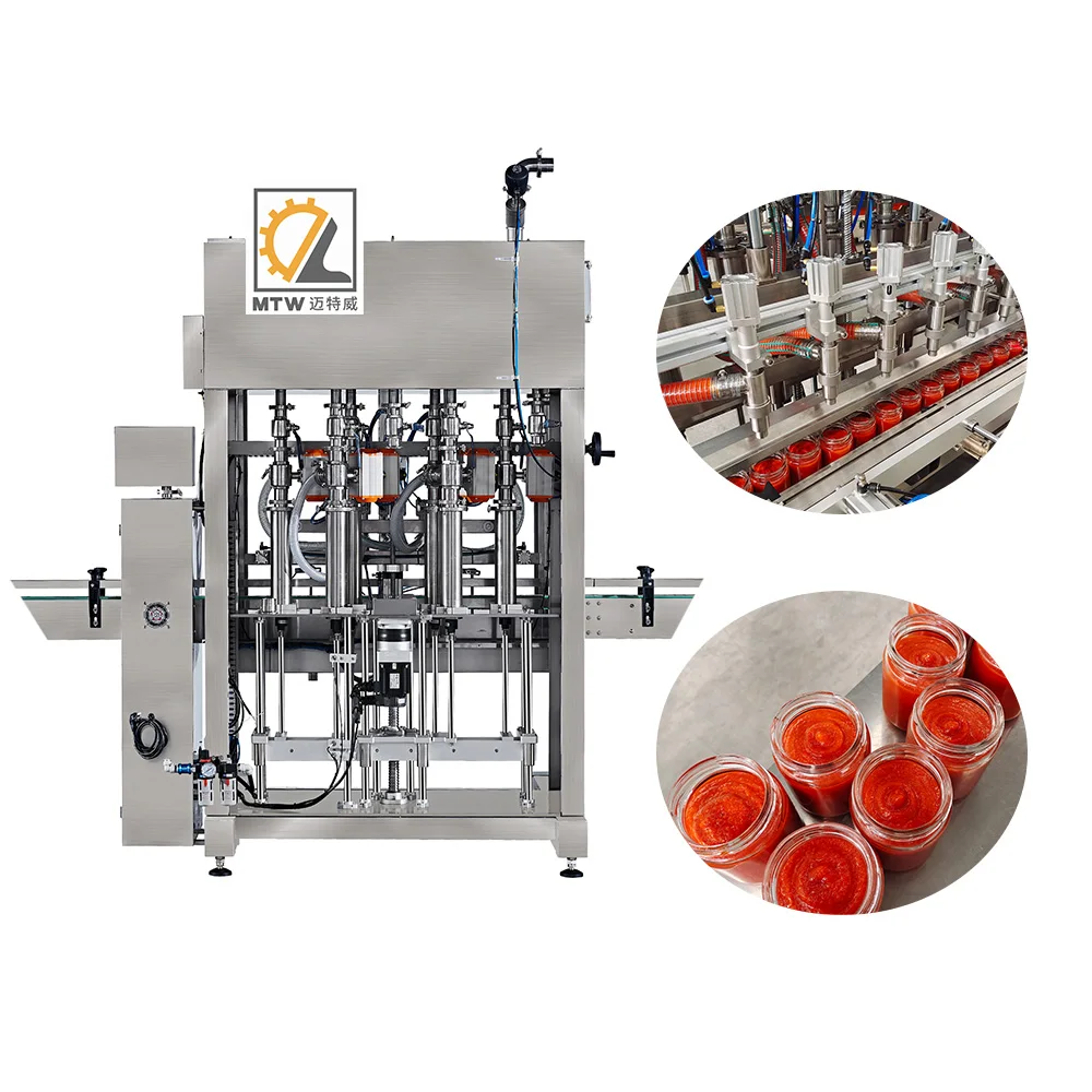 MTW automatic 4 nozzles bottle tomato paste jar ketchup filling machine line