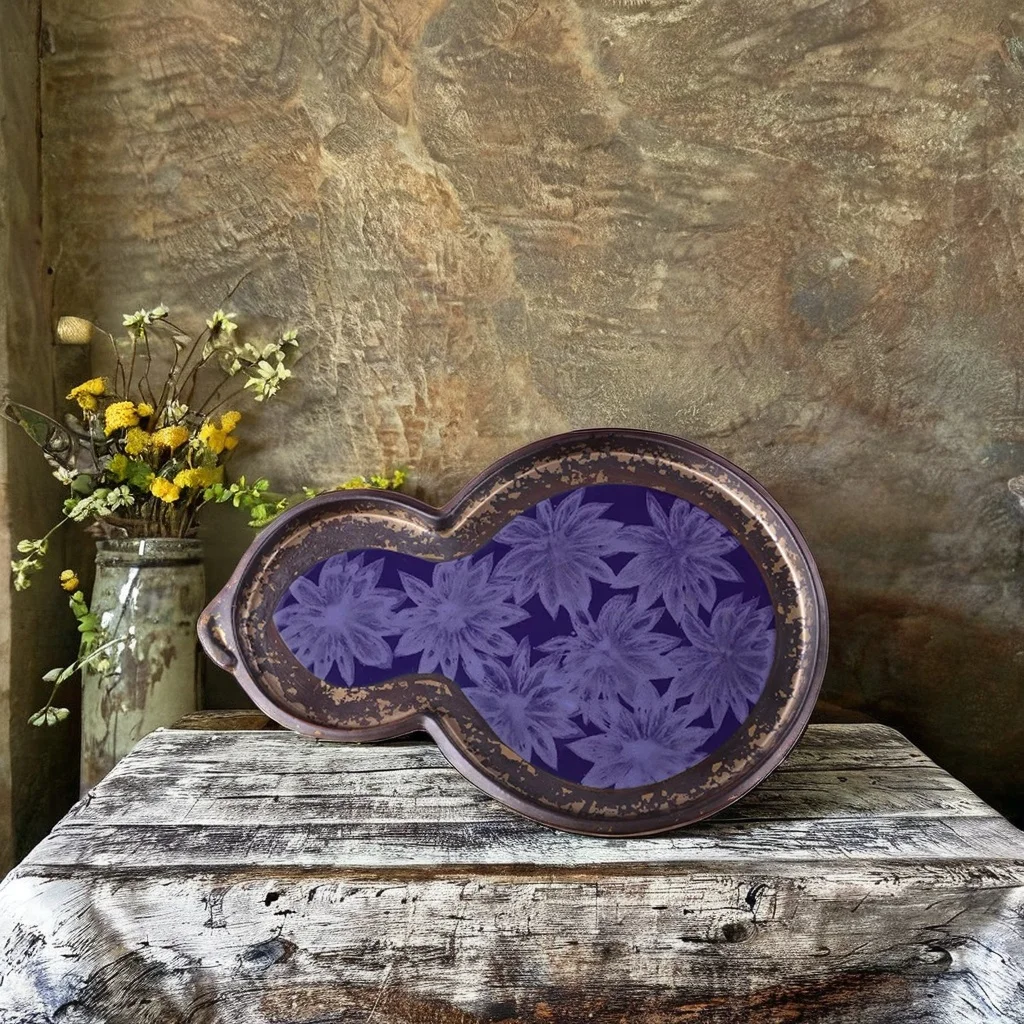Gourd shaped plate hand painted ceramic retro baking tray Japanese sashimi plate