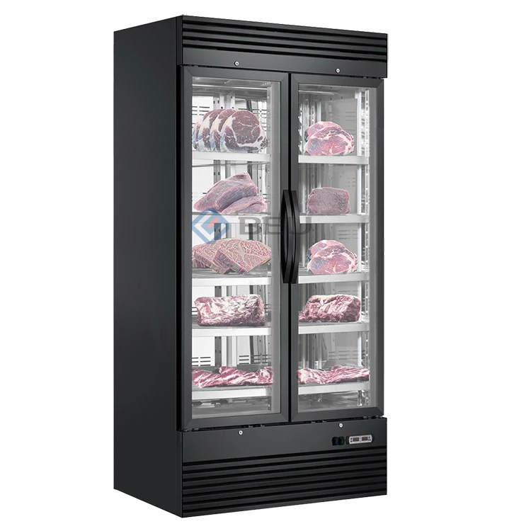 Beef Dry Aging Fridge Meat Maturing Fridge Double Door Stainless Steel Freezer Dryer Machine Meat Dry Aging Refrigerator