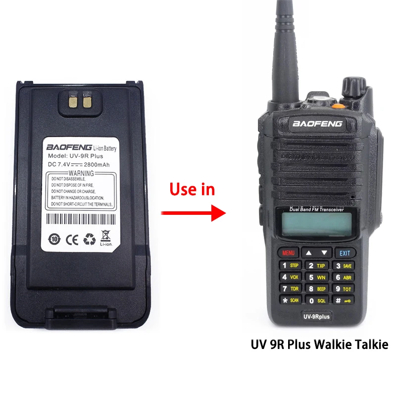 Spare Batteries Baofeng UV9R Plus Walkie-Talkie Battery For Walki Talki H252