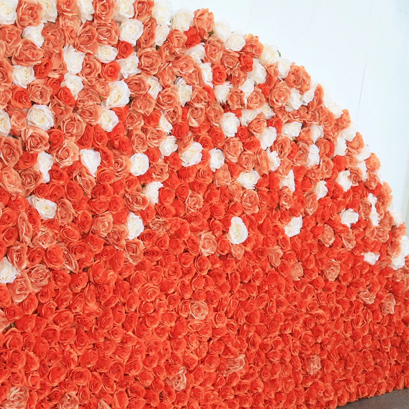 new style more leaf wall decor flowers wall red roses wedding party decoration flower wall