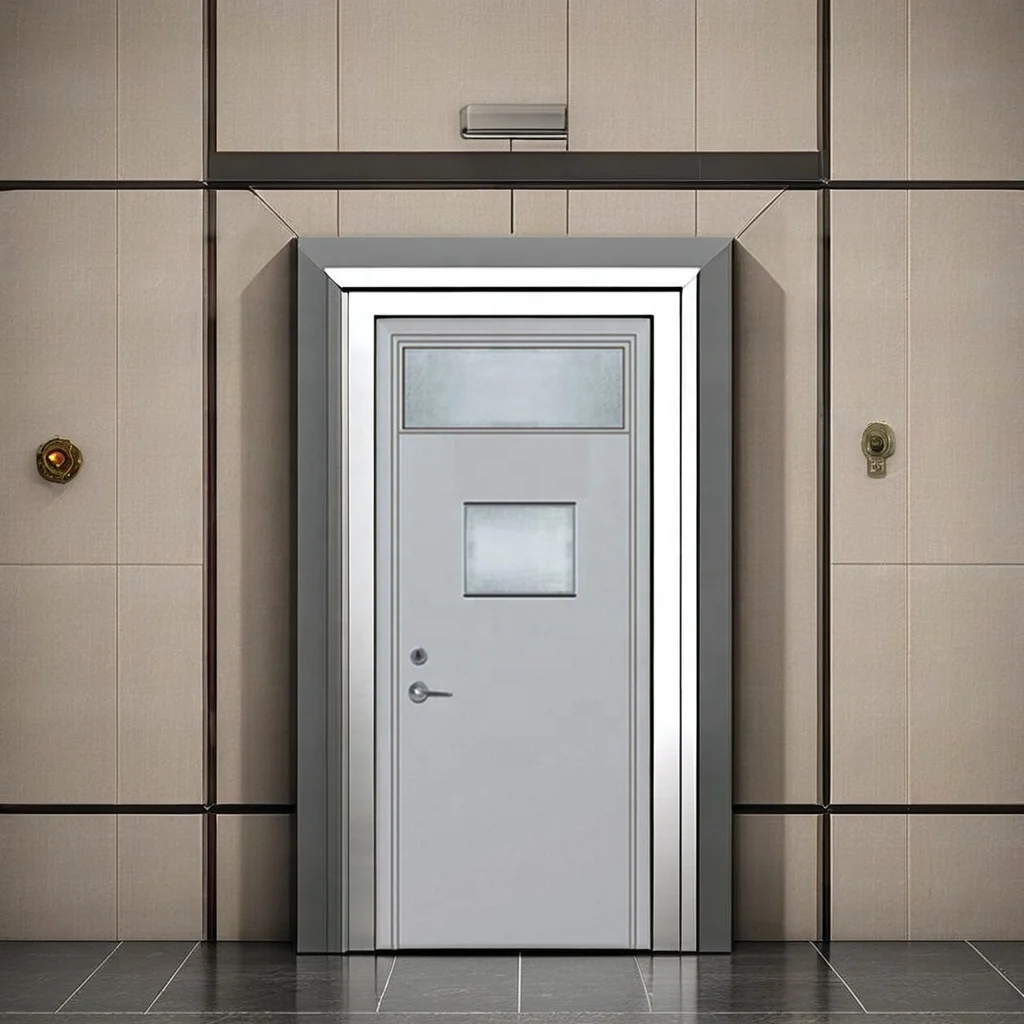Nordi Commercial Fire-Rated Steel Fire Door Insulated Fiberglass Door Fire-Rated with Glass with Window Single Door