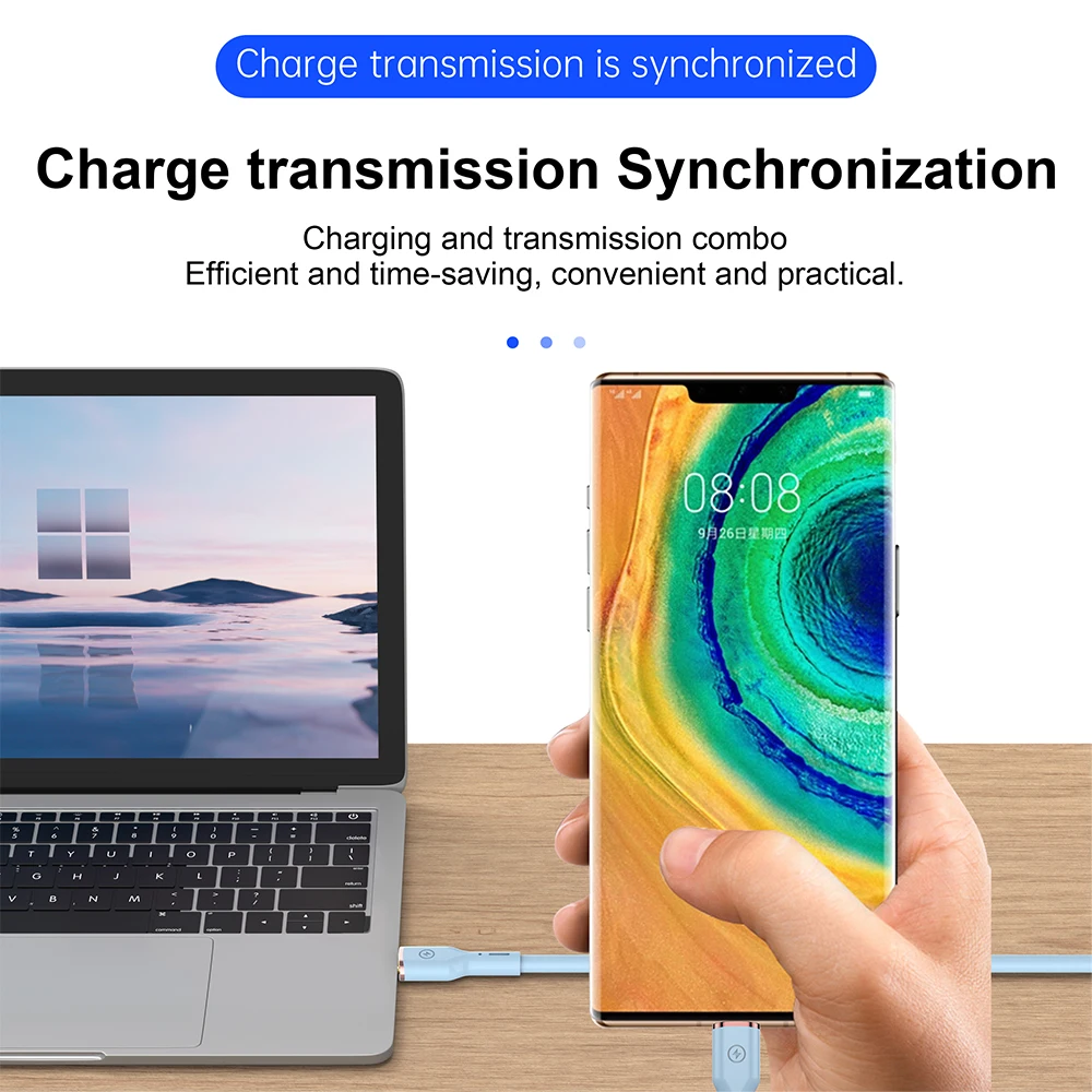 2023 New Fashion Durable Real Liquid Silicone Wire 60W USB C to Type C Fast Charging for Mackbook Pro USB Charge Cable