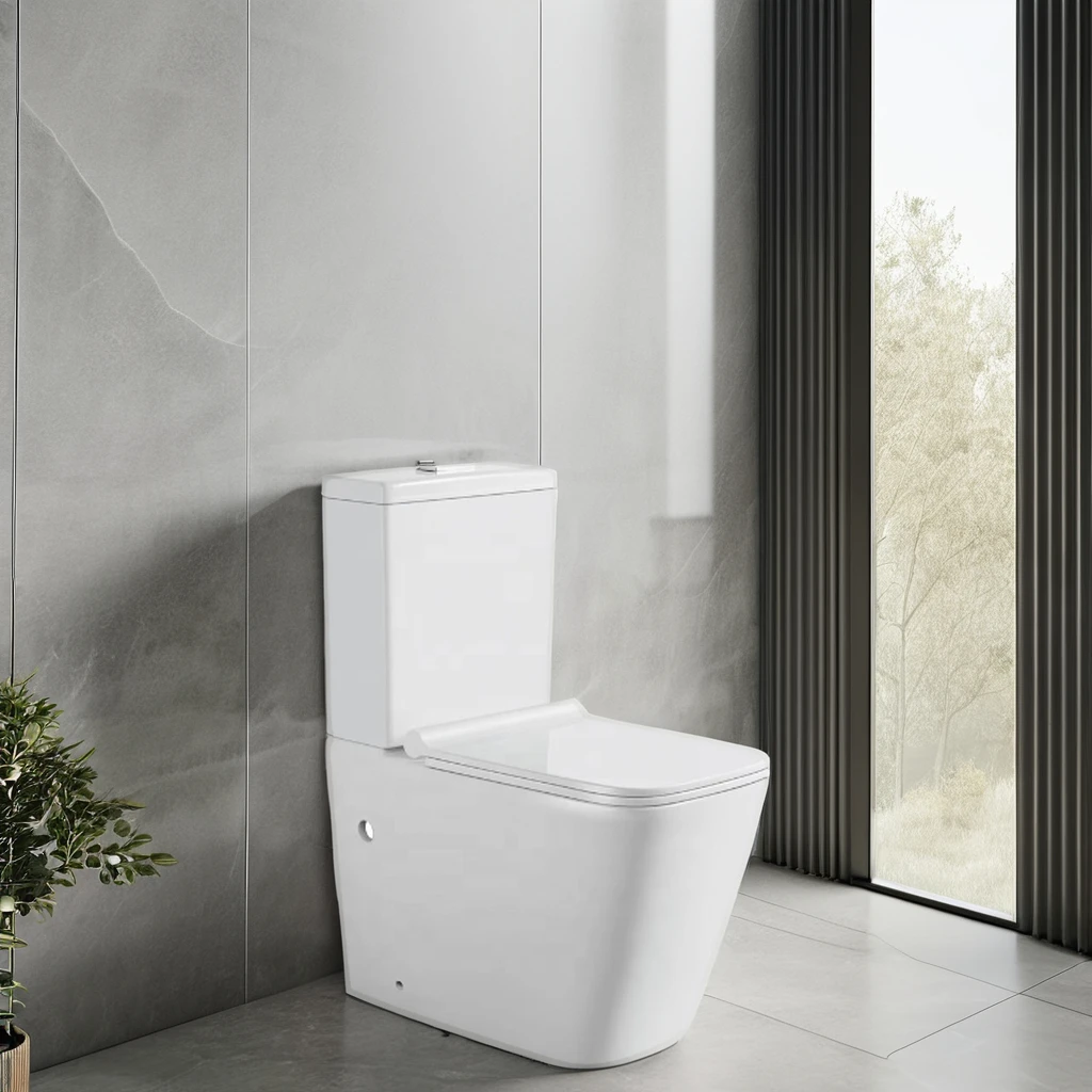 Supermarket Restroom Ceramic Flush Two-piece Toilet Hotel Bathroom Split Flush Toilet Bathroom Easy To Clean The Split Toilet