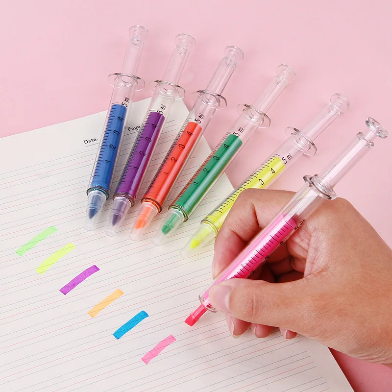 Novelty Syringe shape highlighter needle tube shape highlighter Doodle marker
