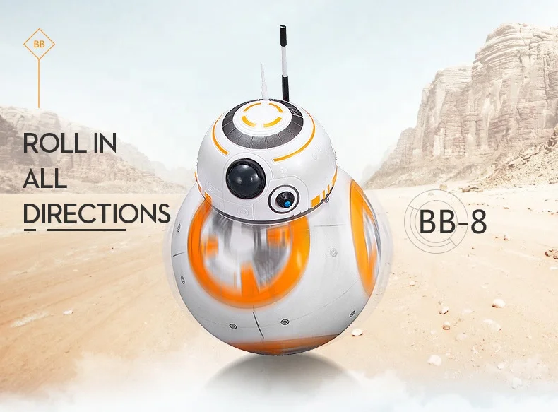 Лидер продаж, экшн-фигурка BB8 2,4 ГГц, Обучающий робот, Интеллектуальный робот RC Wars, игрушка-робот со звуком фильма