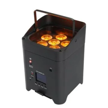 Wedding Rechargeable DMX Wireless Battery Powered 6in1 RGBWAUV 6*18w LED Flat Par Light with IR Controller