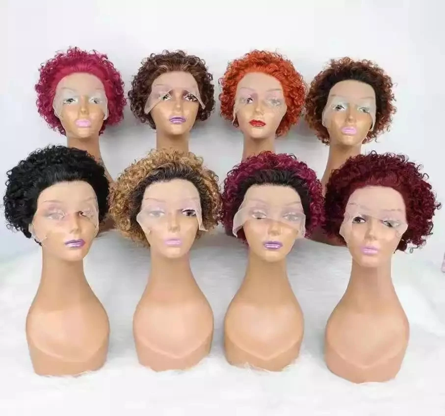 The Highest Discounts Special Sale Wigs, Straight Pixie Cut Wig,Transparent Machine Made Short Wig Bob Virgin Human Hair Wigs