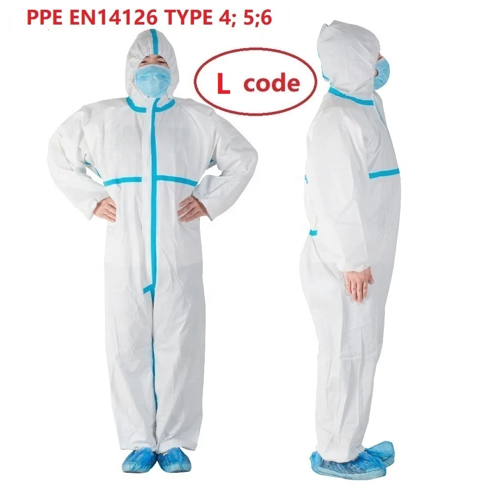 PPE EN14126 Тип 4,5,6 одноразовые комбинезоны медицинский защитный костюм комбинезон