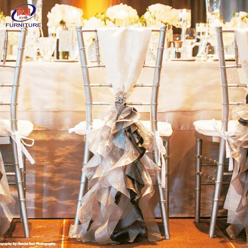 Cheap Wedding Chair Decoration Organza Chiavari Chair Sashes