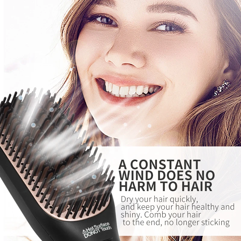Electric Brush Hot Wind Dryer Hair Straighten Comb
