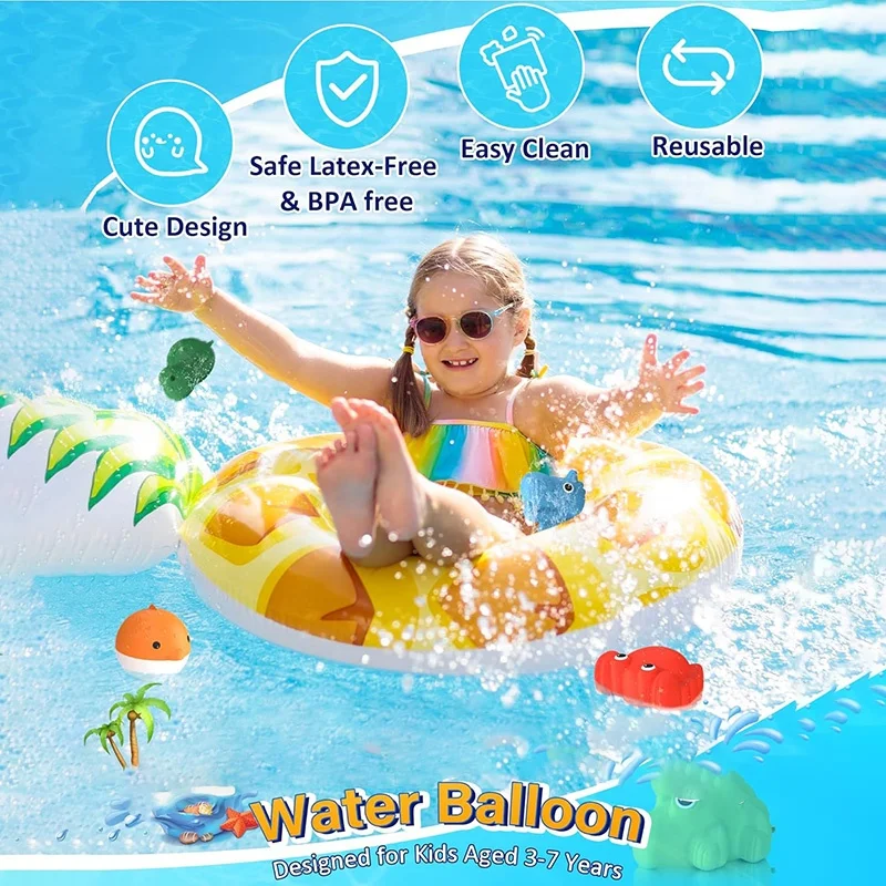 Silicone Quick Fill Self Sealing Splash Balls Refillable Reusable Water Bomb Balloons For Kids Water Fight