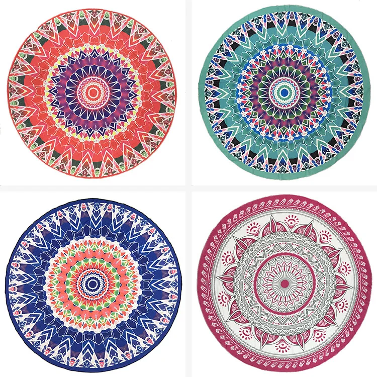 Новый женский шифоновый круглый шарф коврик для кемпинга Многофункциональный круглый Шелковый парео пляжный коврик