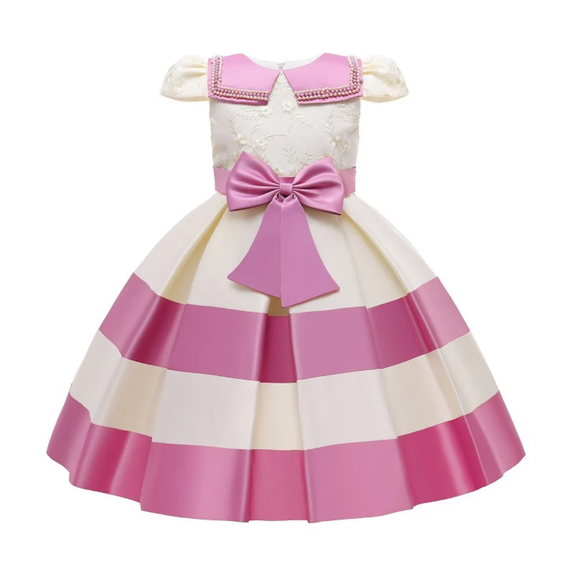 The unique design of the birthday evening bow tie children princess children dress satin dress for girls Christmas party