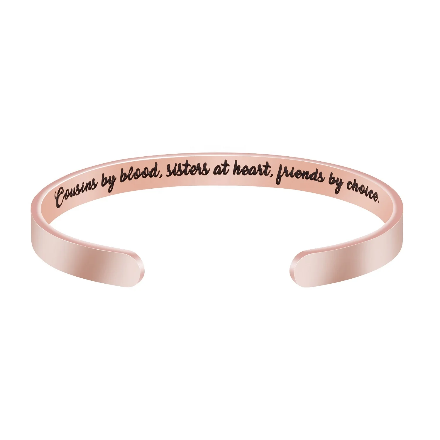 Joycuff Inspirational Rose Gold Stainless Steel Cuff Bracelets Jewelry for Girls