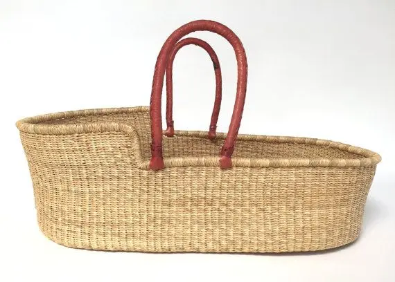 Babies Crib Bed with straw grass material / GK125