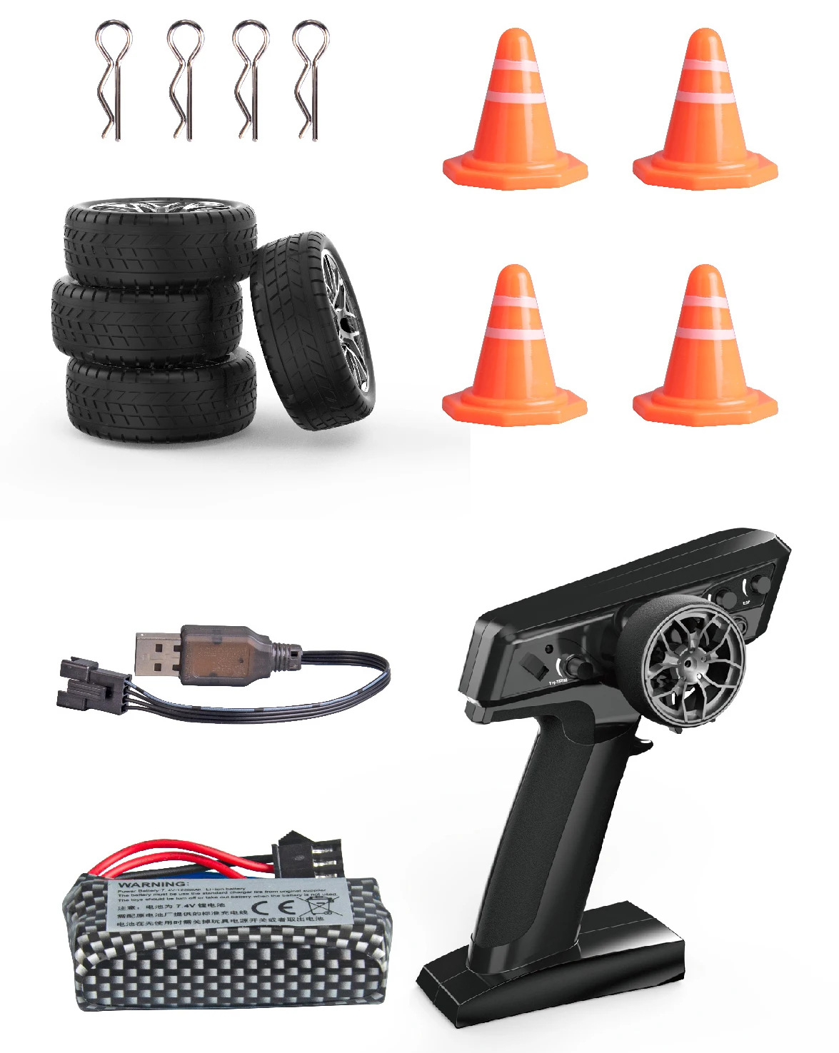 Dwi Dowellin 1:16 Scale Drift RC Car with Gyro Mini Full Proportional RTR 2.4GHZ Remote Control with Replaceable Body Shell