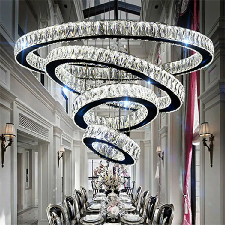 Stainless Steel in Chrome Indoor Lights Chandelier and Pendant Set Lighting