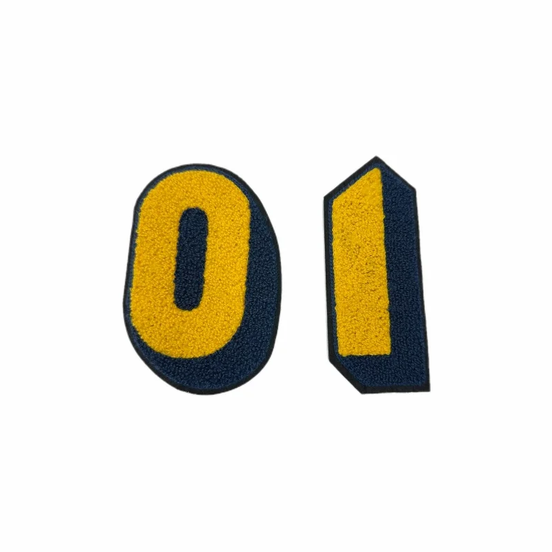 Chenille Tackle Twill Fabric for Embroidery Telephone digital patchs For Jersey Sports Wear  iron on cnstom patches