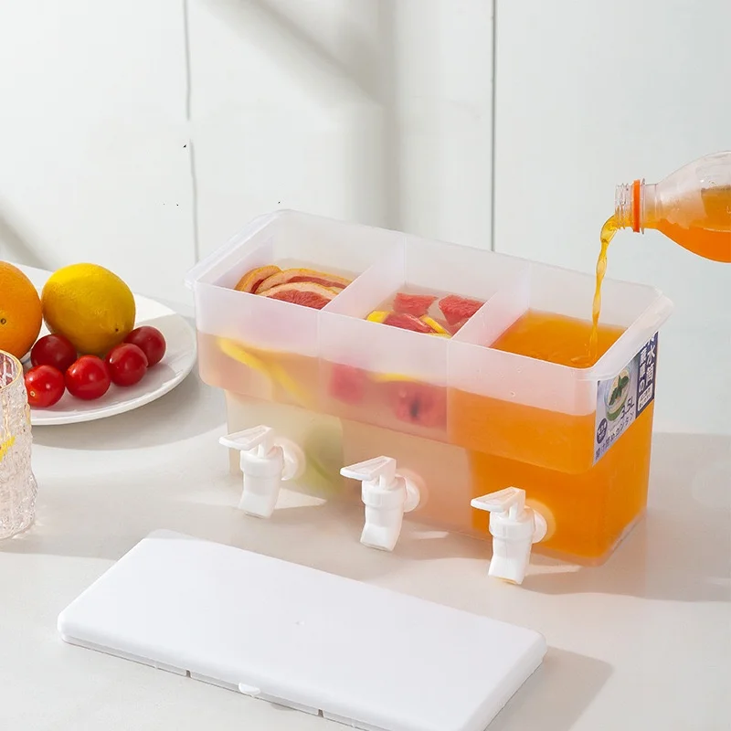 Wholesale 3.5L Clear Plastic Juice Cold Beverage Dispenser Drinks Kettle With Tap Large Capacity Fruit Teapot For Parties Home