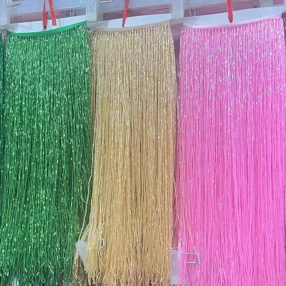 50 cm with bugle beads fringe tassel decorative trims  in Red