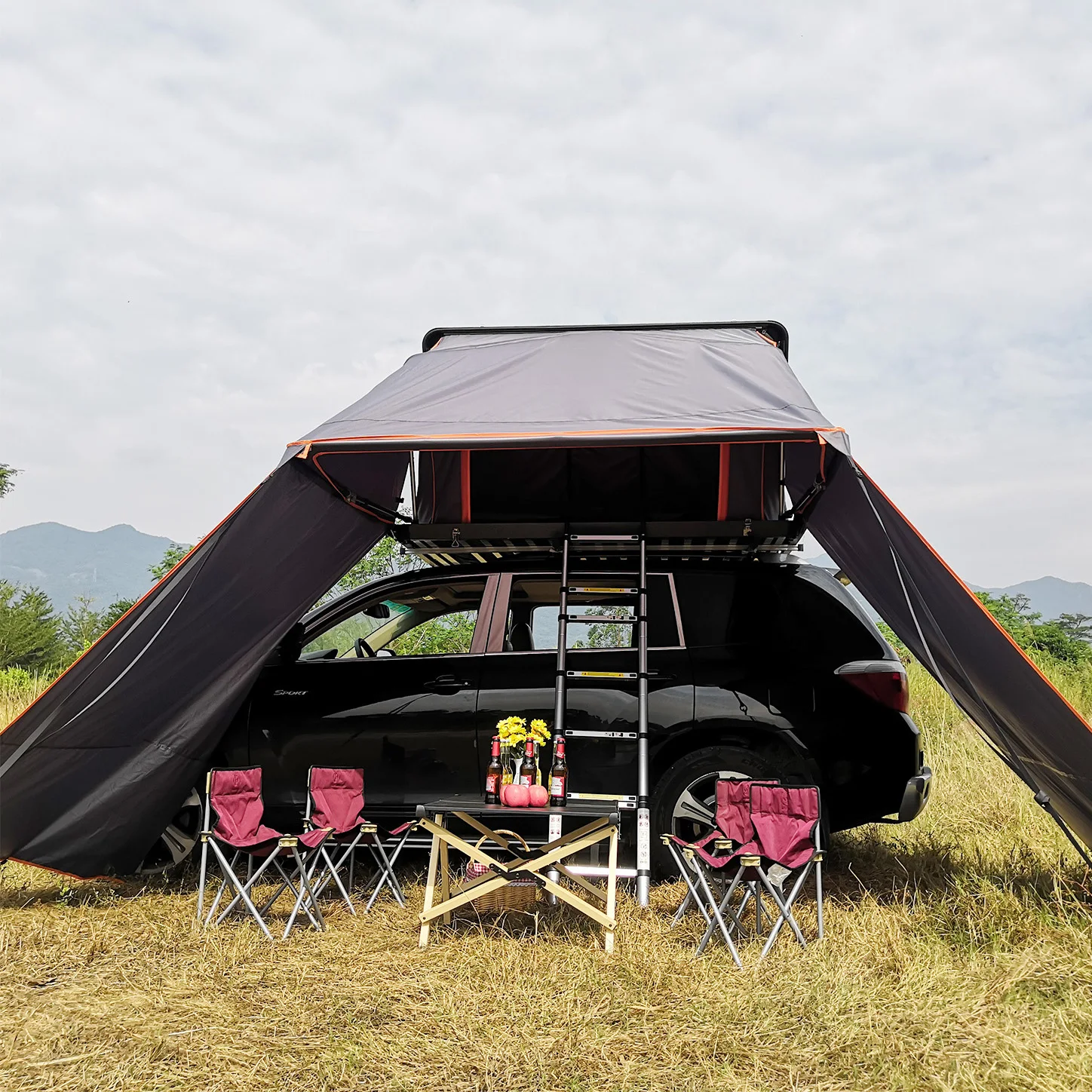 High Quality Hard Shell Rooftop Tent Camping and Trailer Car Awning Roof Top