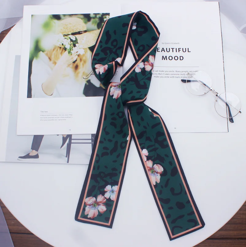 Высококачественный женский небольшой минимальный заказ саржевый короткий женский шарф с леопардовым принтом на заказ