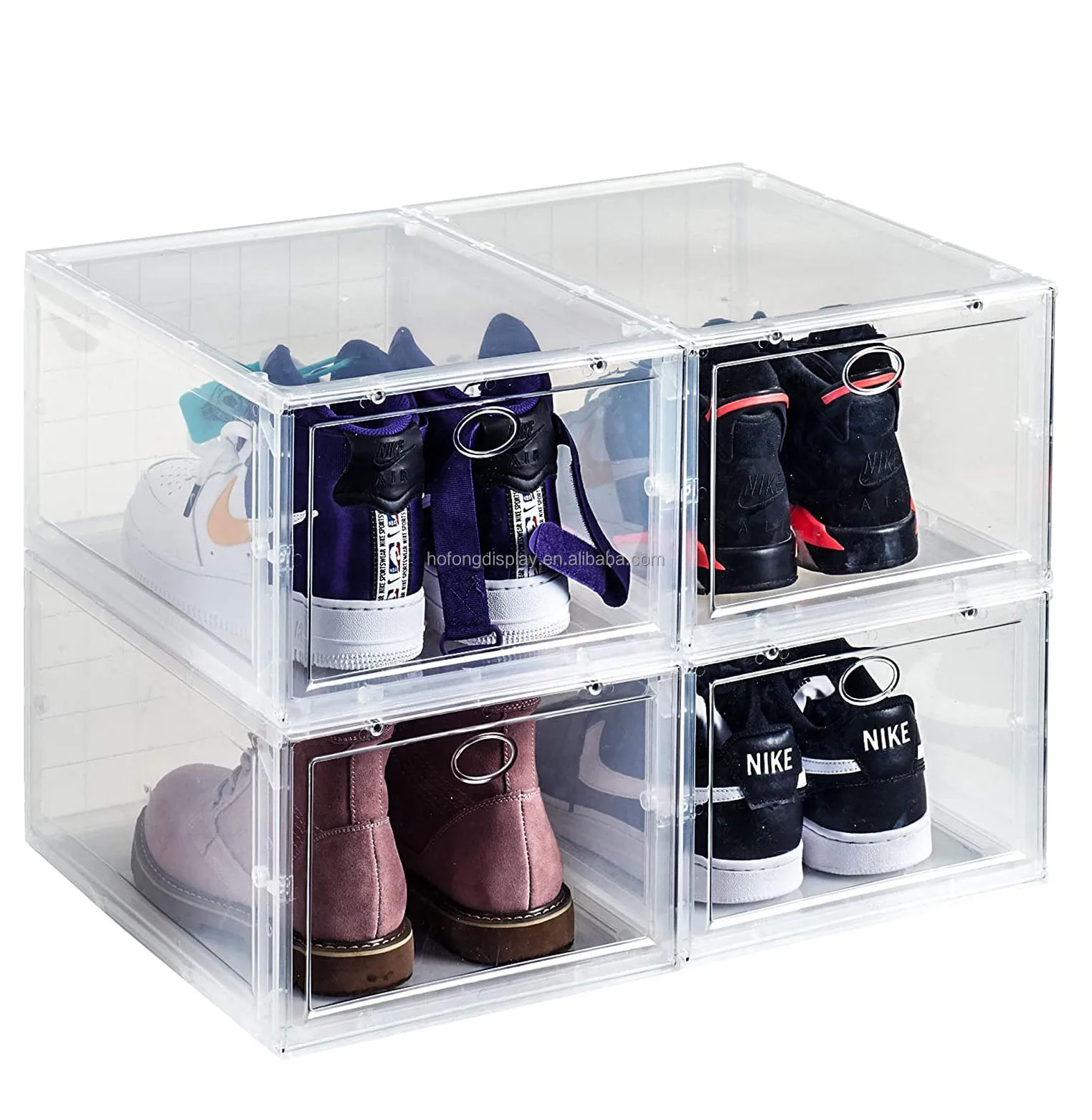 Wholesale Shoe Organizer Drawer Acrylic Plastic Shoe Rack Storage  Cubes Containers Display Case Shoe Display Holder