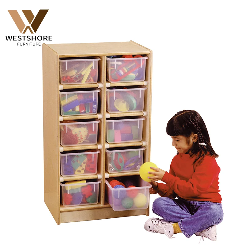 Wooden Preschool Kindergarten Daycare Honeycomb Home Display Toy Coat Shelf Backboard Shelf Storage For Kids Cabinets Shelf