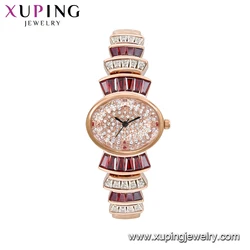 Часы-10 xuping розовое золото последние часы ювелирные изделия также имеет много красных цветных камней