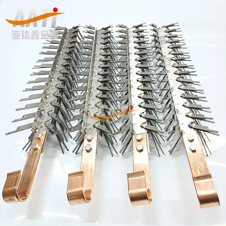 titanium jigs Customized electroplated anodized titanium hanger  acid and alkali resistant electrolytic titanium fixture